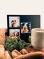 Personalized photo magnet on a warm colored background, showcasing vibrant printing and modern design