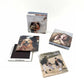 Collection of custom 2x2 photo magnets featuring family pictures, pets, and special moments — personalized fridge décor